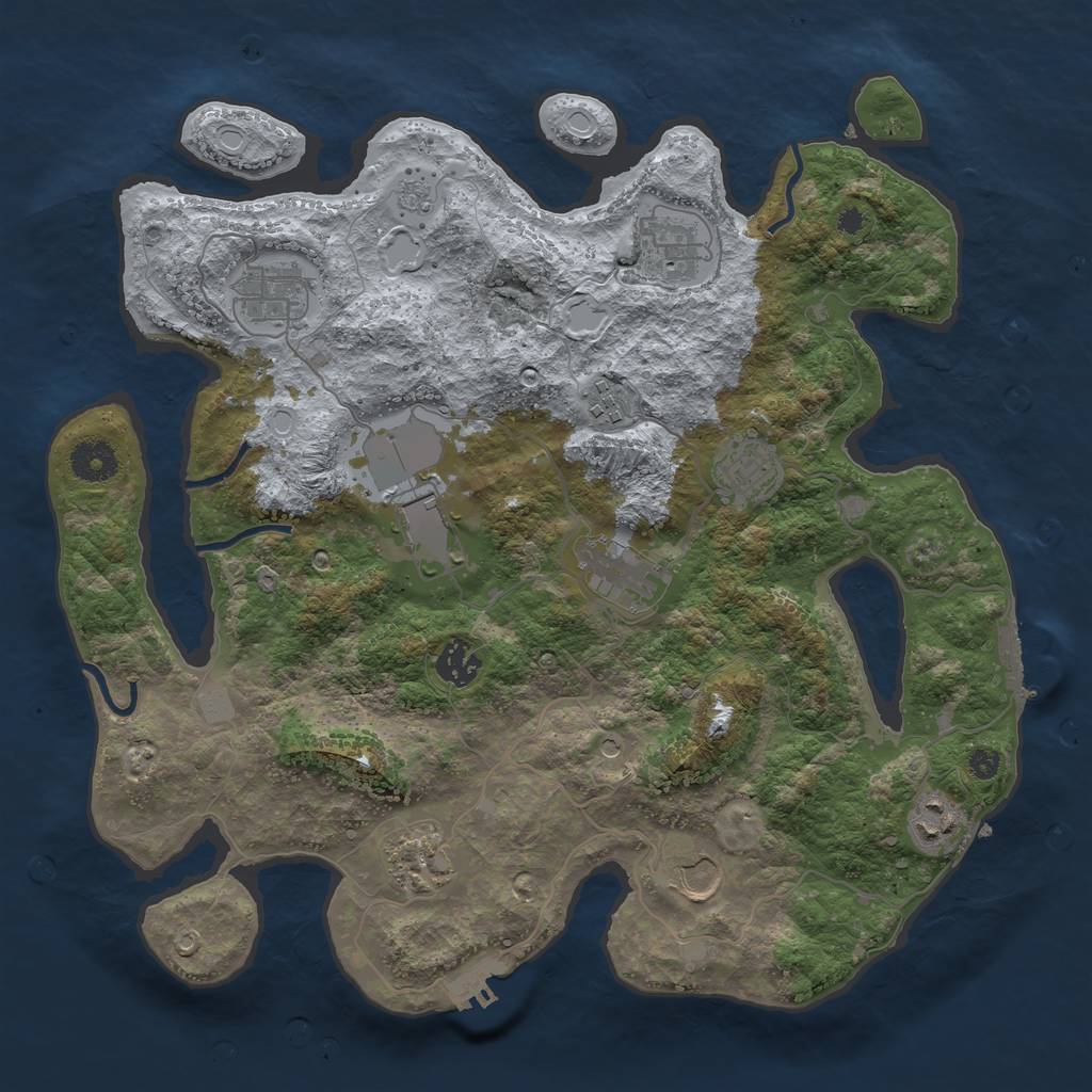Rust Map: Procedural Map, Size: 3700, Seed: 1618114792, 19 Monuments