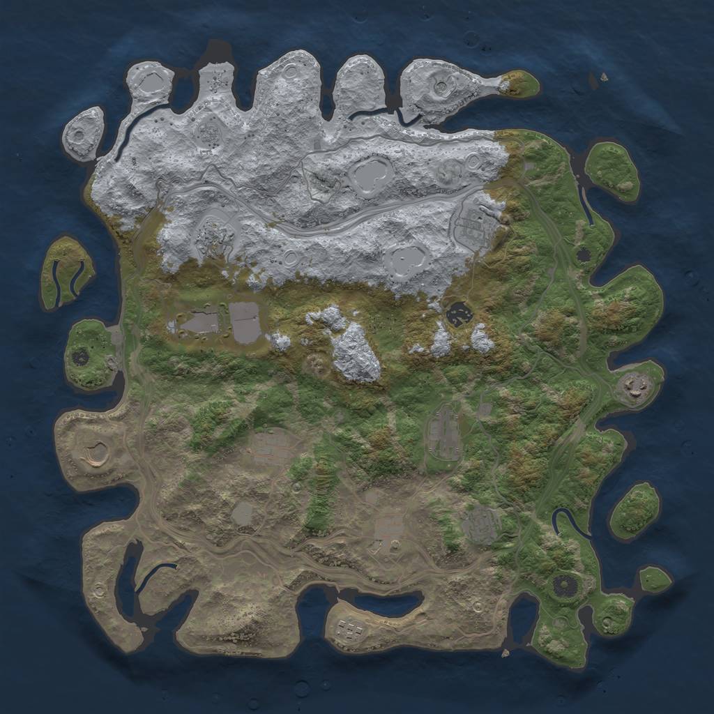 Rust Map: Procedural Map, Size: 4400, Seed: 813798712, 18 Monuments