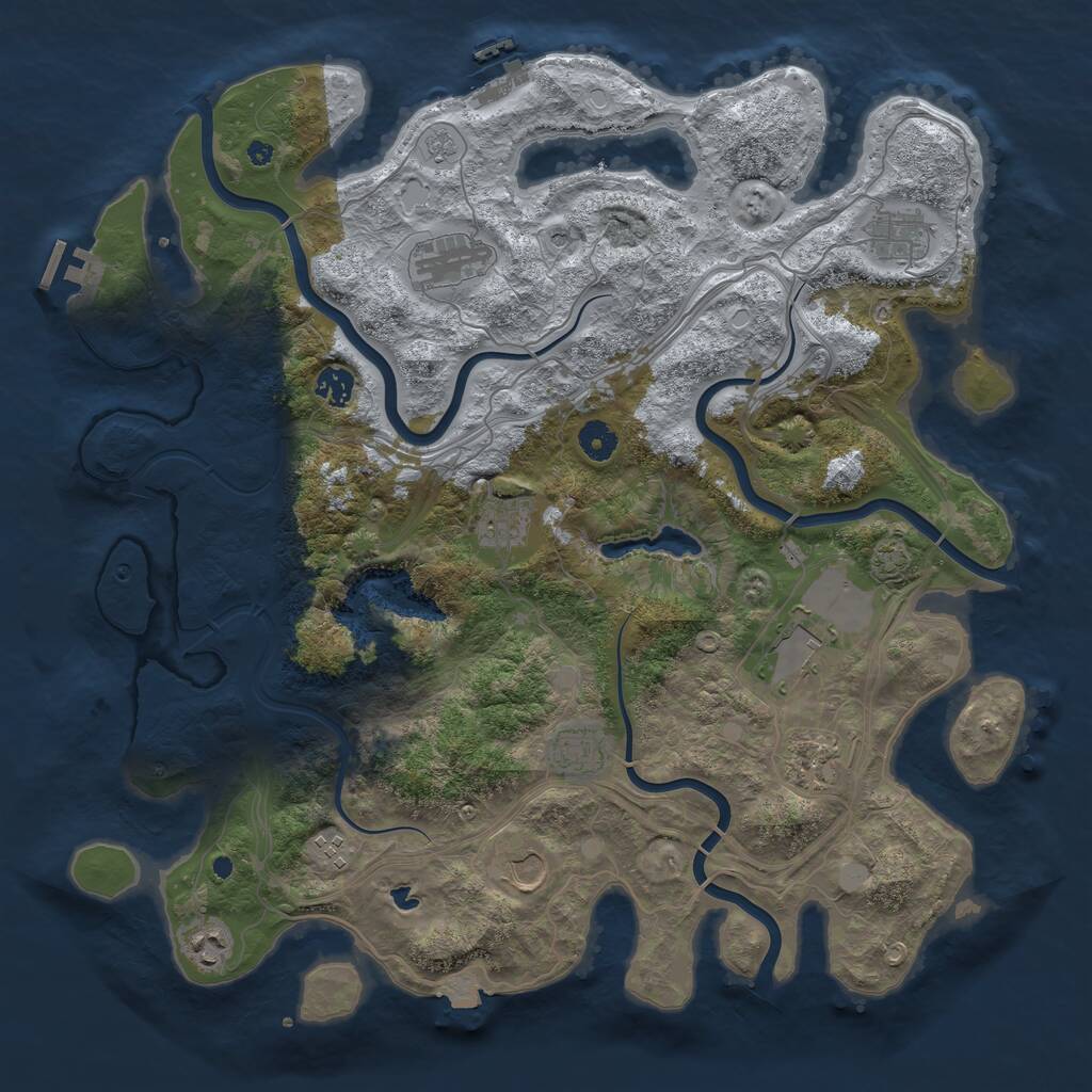 Rust Map: Procedural Map, Size: 4250, Seed: 1453783204, 16 Monuments