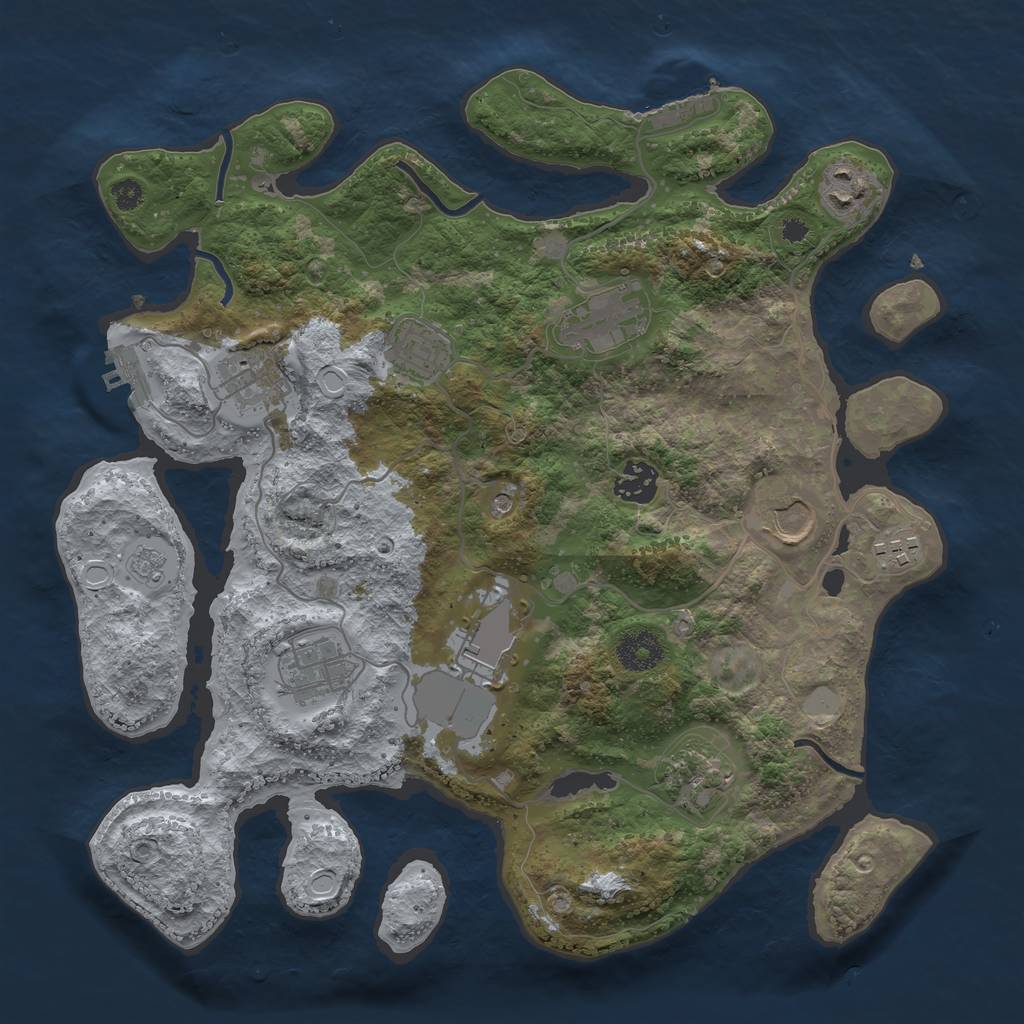 Rust Map: Procedural Map, Size: 3500, Seed: 1667382456, 19 Monuments