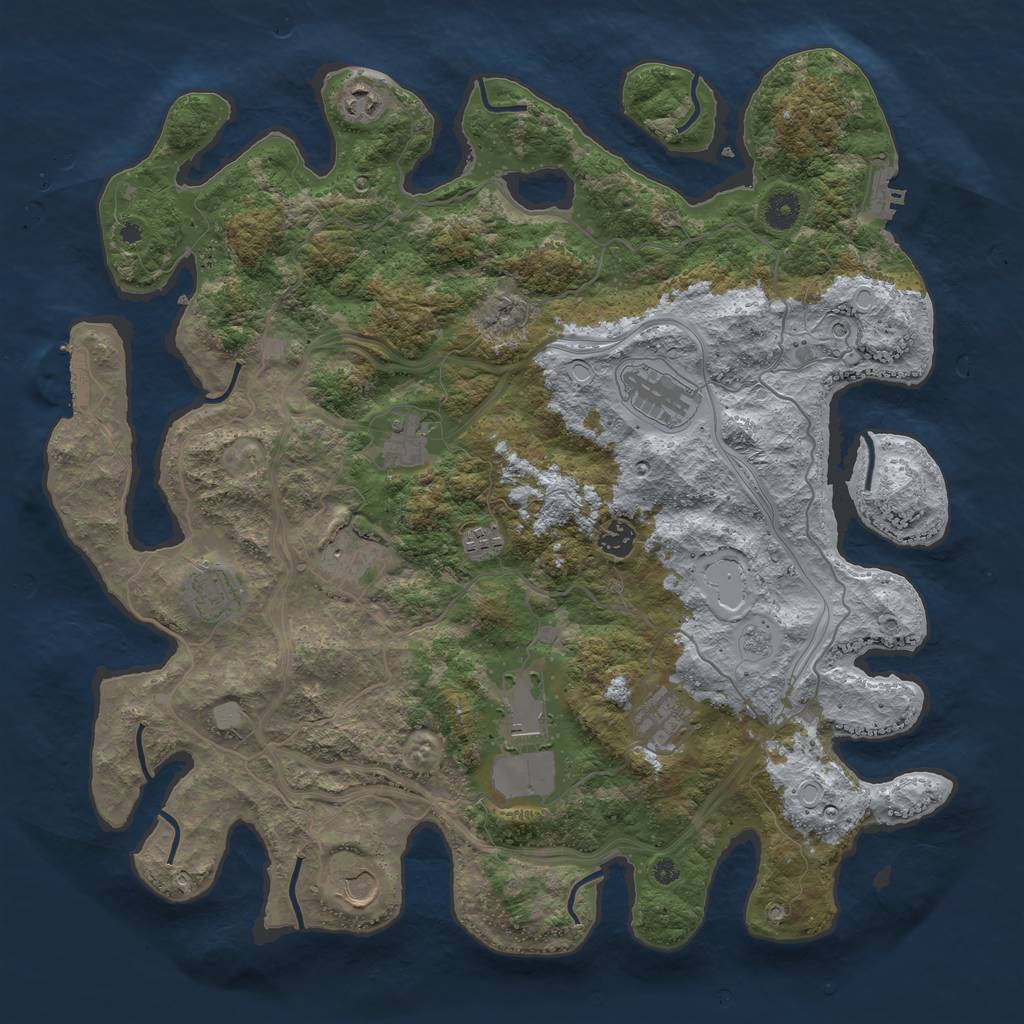 Rust Map: Procedural Map, Size: 4250, Seed: 71673, 19 Monuments