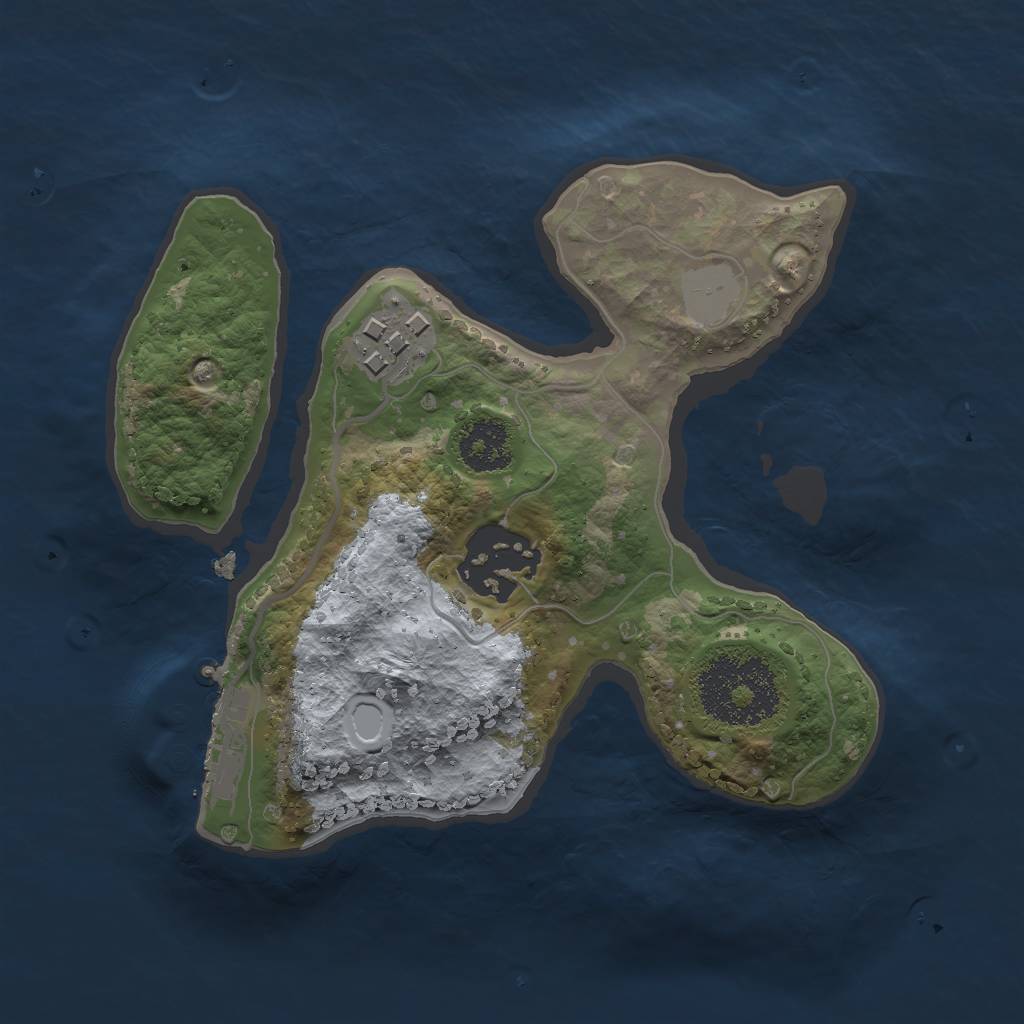 Rust Map: Procedural Map, Size: 2000, Seed: 21012, 8 Monuments