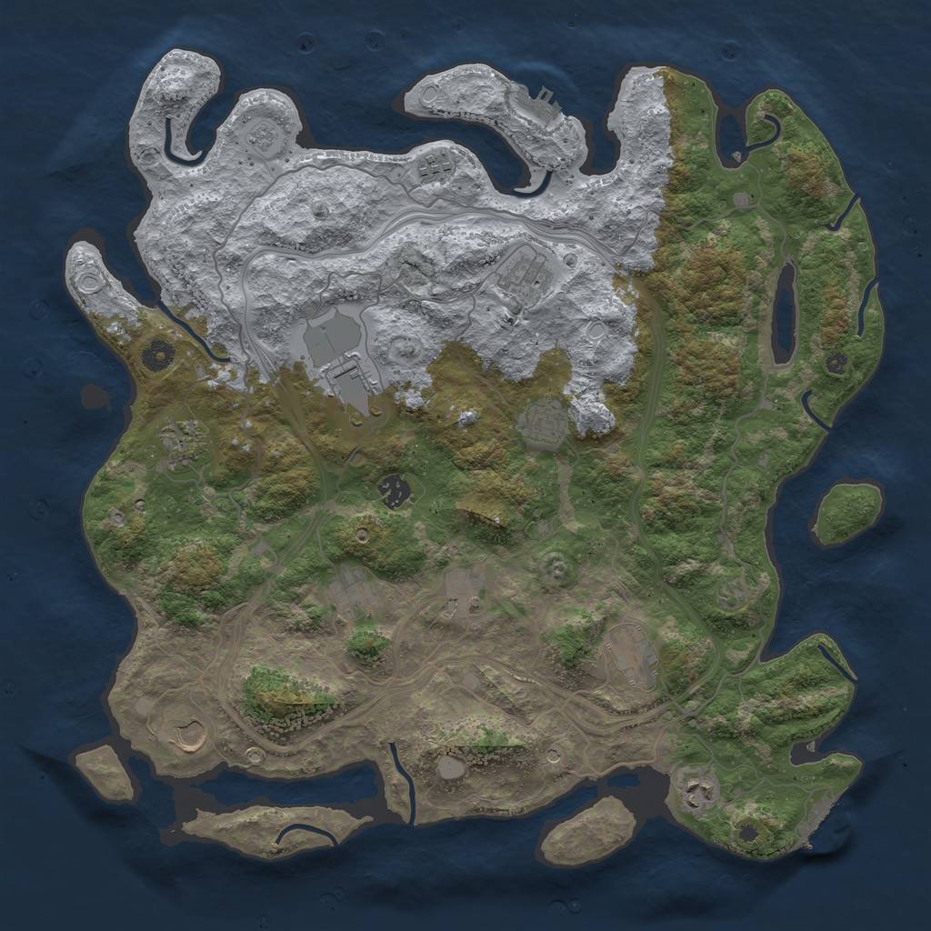 Rust Map: Procedural Map, Size: 4400, Seed: 93142, 20 Monuments