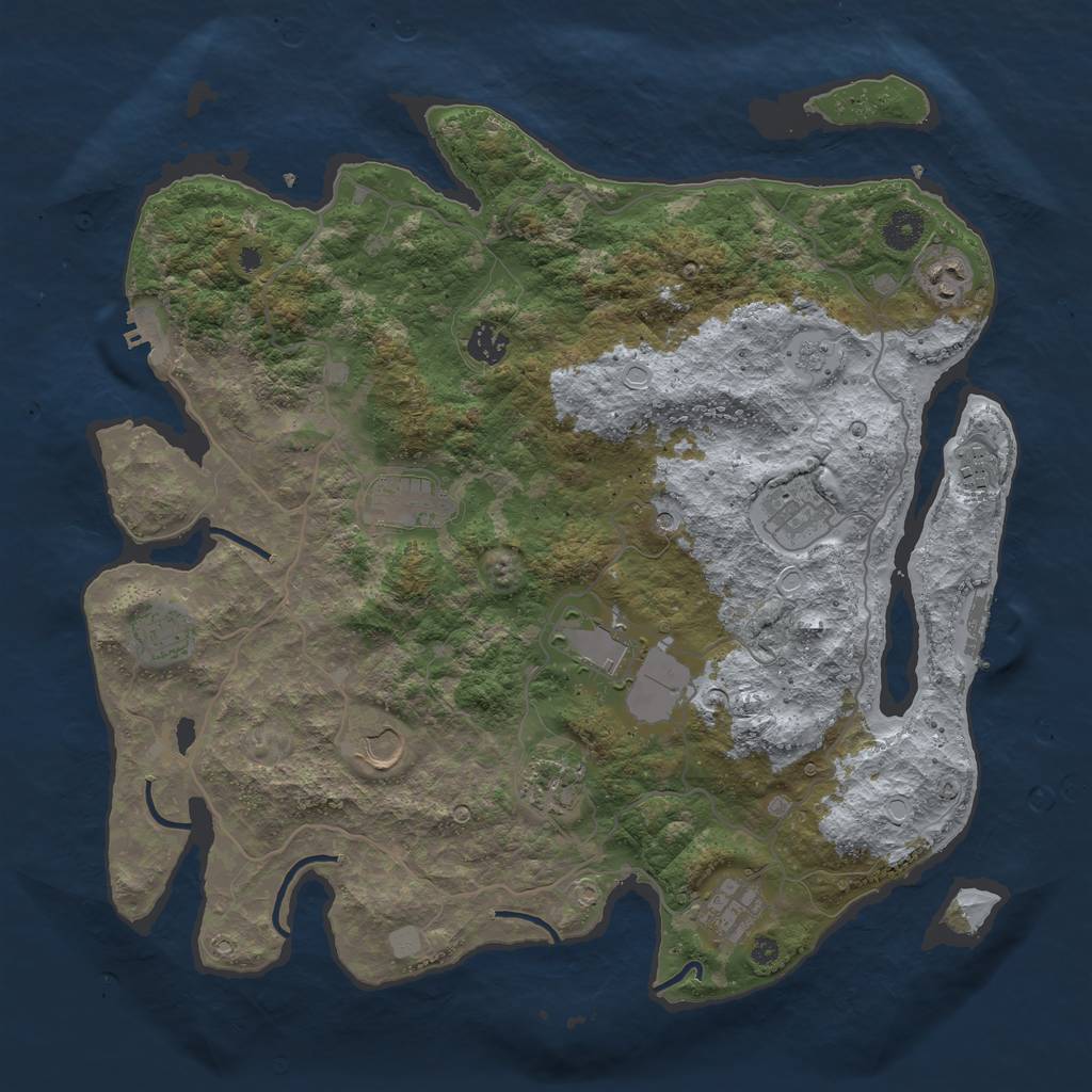 Rust Map: Procedural Map, Size: 4000, Seed: 7867569, 19 Monuments