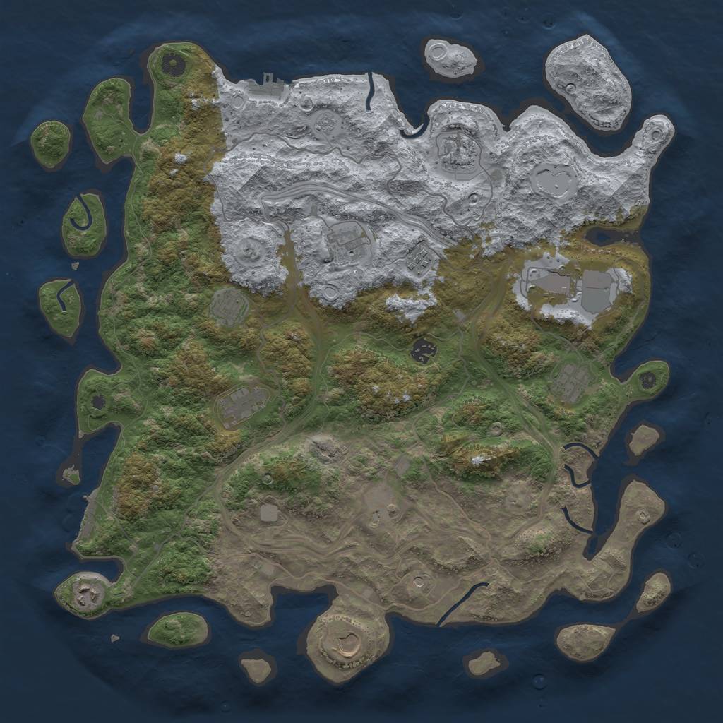 Rust Map: Procedural Map, Size: 4500, Seed: 1746808945, 20 Monuments