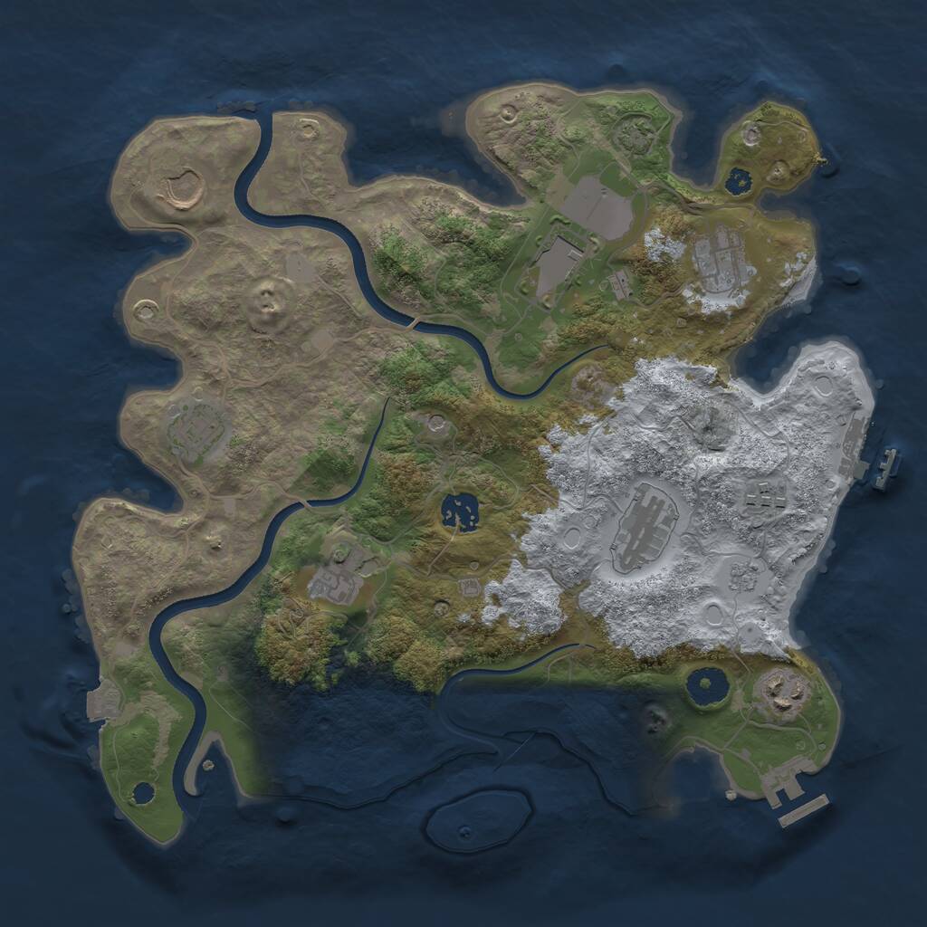 Rust Map: Procedural Map, Size: 3500, Seed: 462218084, 15 Monuments