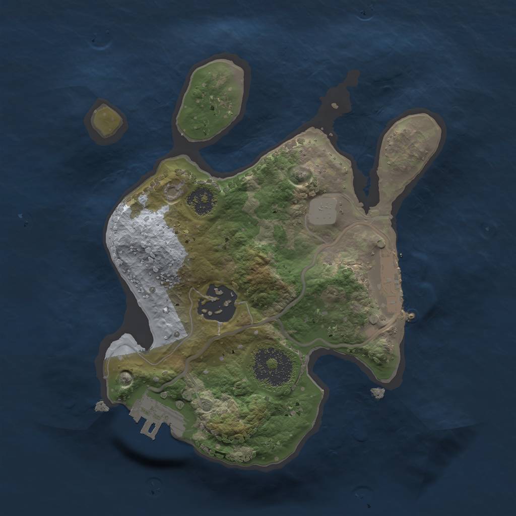 Rust Map: Procedural Map, Size: 2000, Seed: 12341245, 8 Monuments