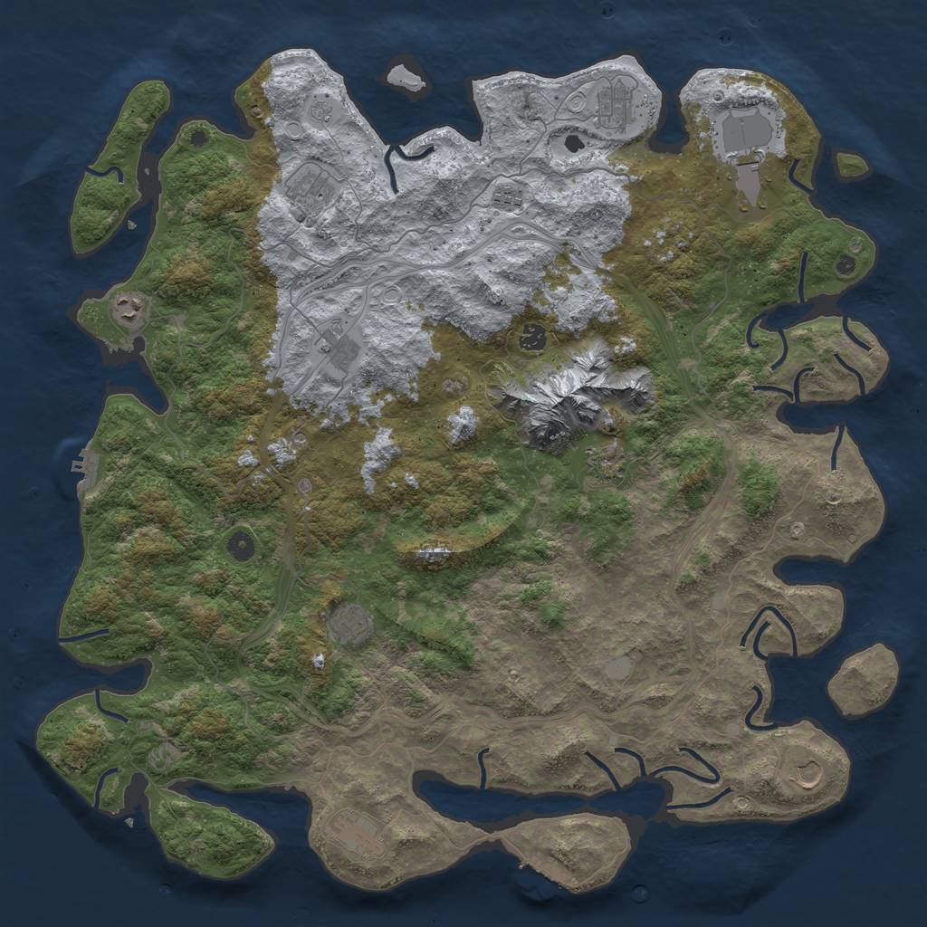 Rust Map: Procedural Map, Size: 5000, Seed: 82865278, 20 Monuments