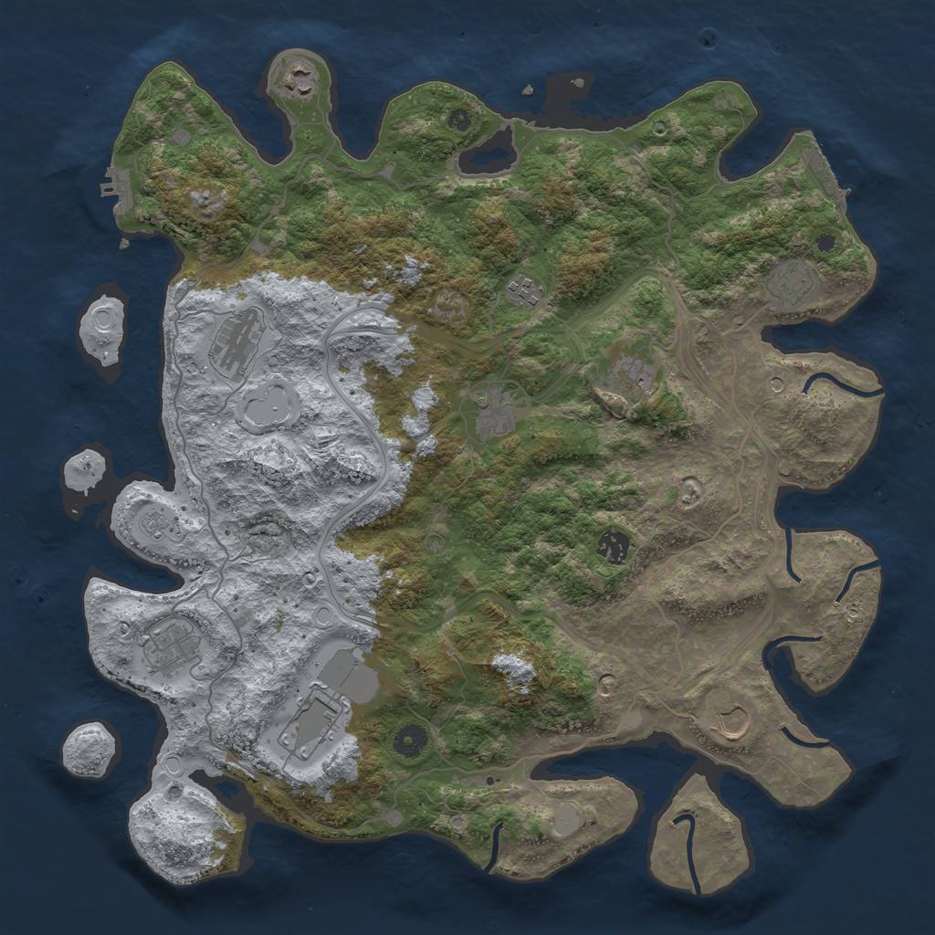 Rust Map: Procedural Map, Size: 4250, Seed: 1846651492, 19 Monuments