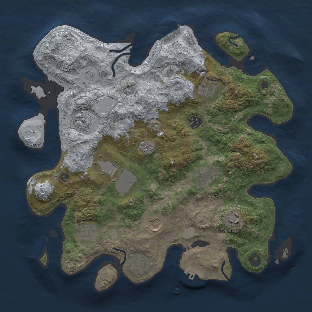 Rust Map: Procedural Map, Size: 3600, Seed: 150920221, 19 Monuments