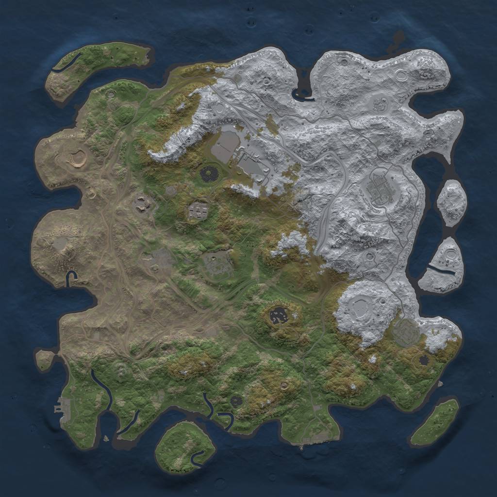Rust Map: Procedural Map, Size: 4250, Seed: 22020932, 18 Monuments