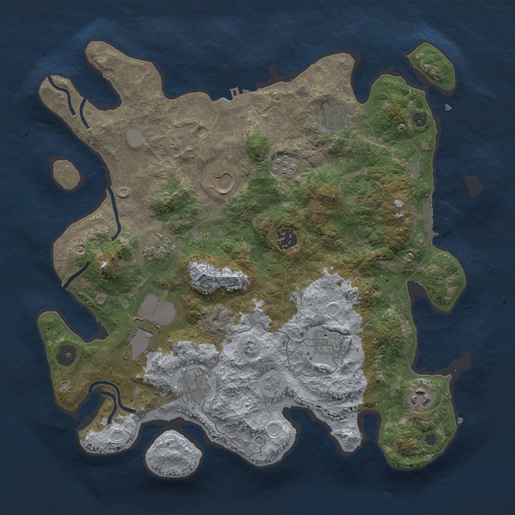 Rust Map: Procedural Map, Size: 3750, Seed: 230922, 18 Monuments