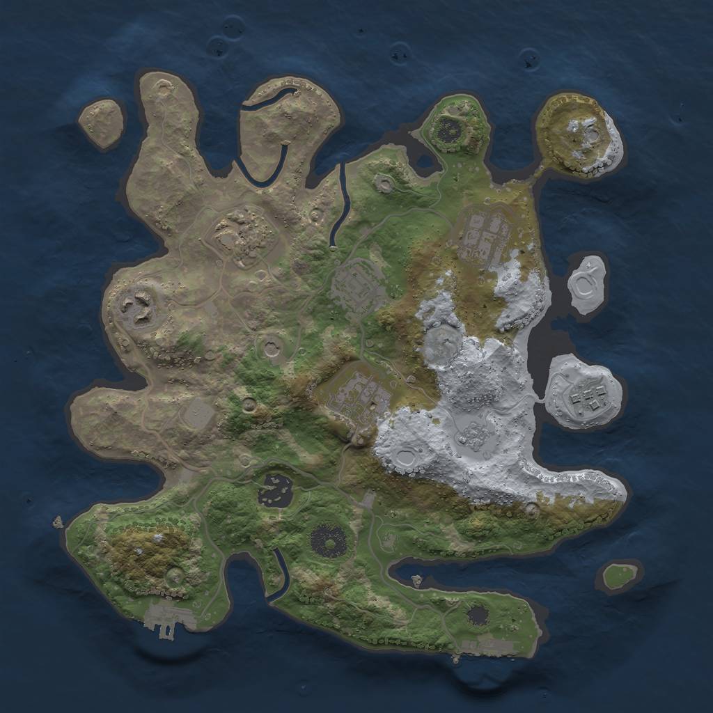 Rust Map: Procedural Map, Size: 3000, Seed: 73486489, 16 Monuments