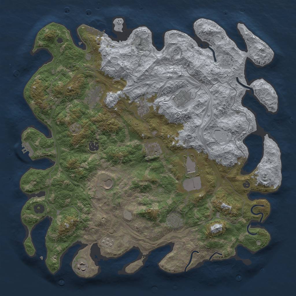 Rust Map: Procedural Map, Size: 4250, Seed: 440501016, 19 Monuments