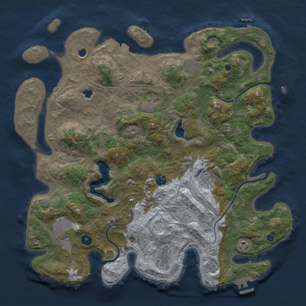 Rust Map: Procedural Map, Size: 4300, Seed: 11223345, 15 Monuments