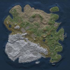 Thumbnail Rust Map: Procedural Map, Size: 3850, Seed: 907936580, 16 Monuments