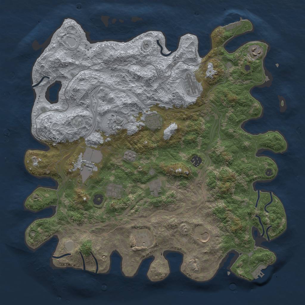 Rust Map: Procedural Map, Size: 4250, Seed: 2120538004, 20 Monuments