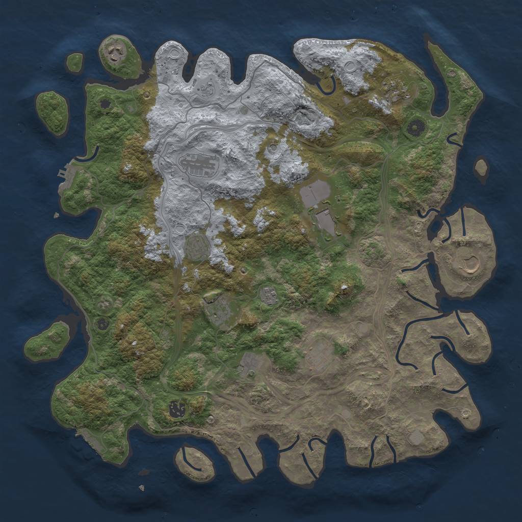 Rust Map: Procedural Map, Size: 4500, Seed: 271190, 20 Monuments