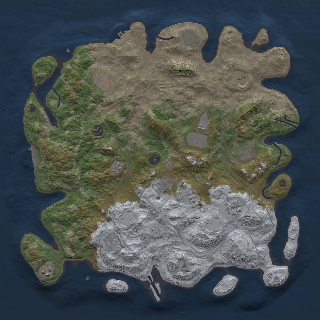 Rust Map: Procedural Map, Size: 4300, Seed: 452181632, 20 Monuments