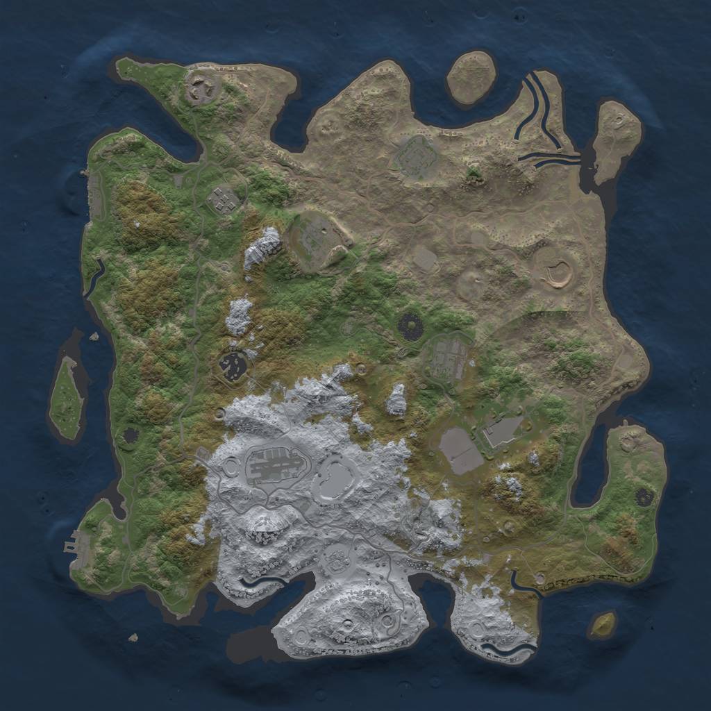 Rust Map: Procedural Map, Size: 4000, Seed: 35892390, 18 Monuments