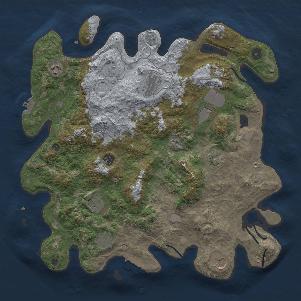 Rust Map: Procedural Map, Size: 4000, Seed: 9892004, 18 Monuments