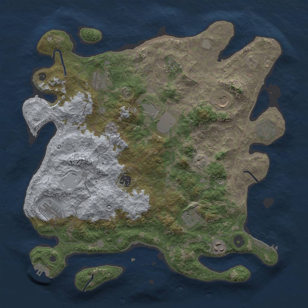 Rust Map: Procedural Map, Size: 4000, Seed: 12544, 19 Monuments
