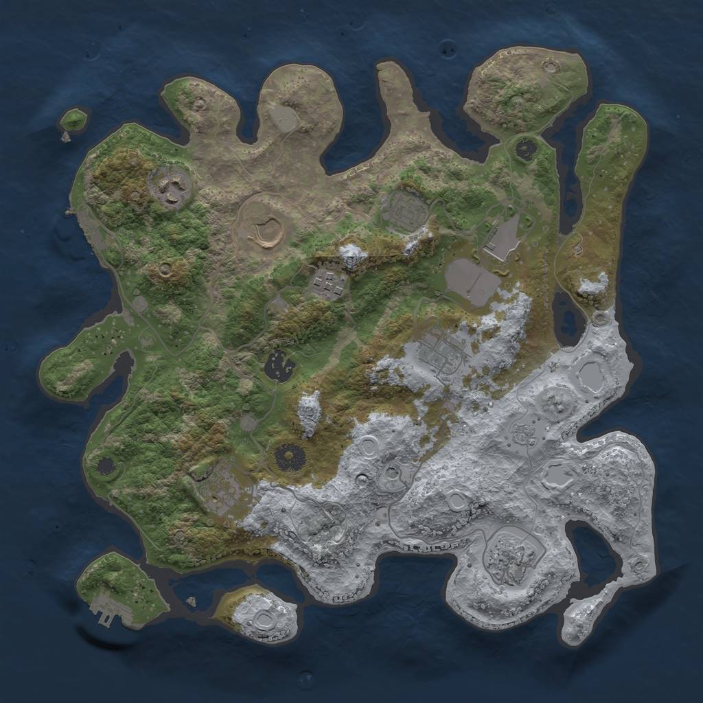 Rust Map: Procedural Map, Size: 3500, Seed: 58906312, 18 Monuments