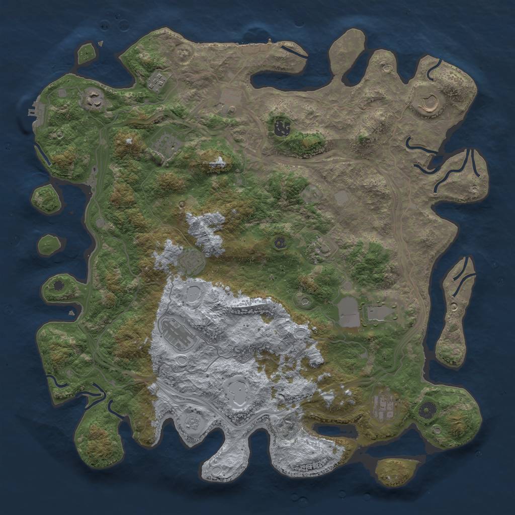 Rust Map: Procedural Map, Size: 4500, Seed: 382742, 20 Monuments