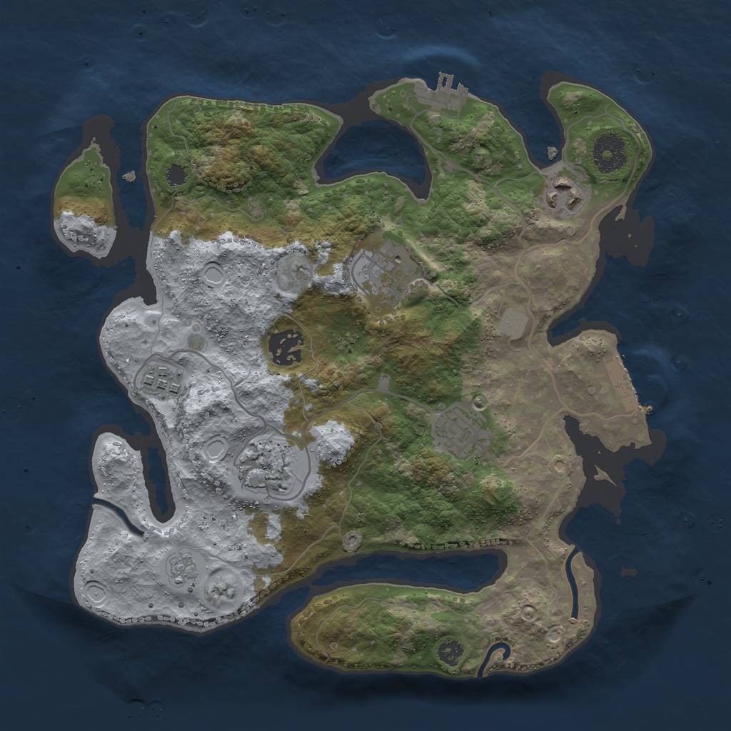 Rust Map: Procedural Map, Size: 3000, Seed: 2831759, 14 Monuments