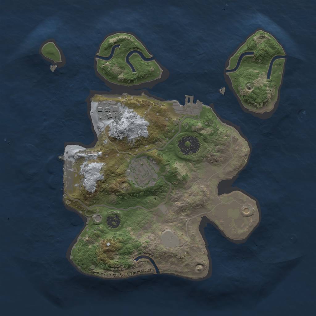Rust Map: Procedural Map, Size: 2350, Seed: 853265, 9 Monuments