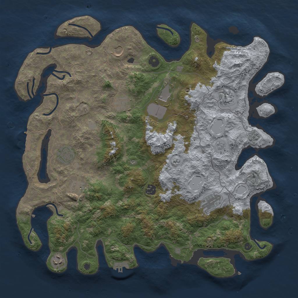 Rust Map: Procedural Map, Size: 4200, Seed: 2147483640, 19 Monuments
