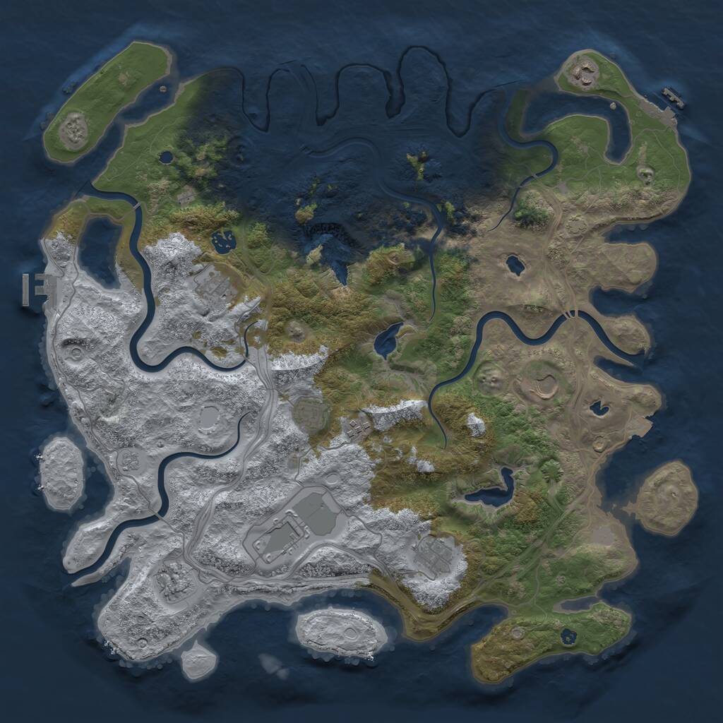 Rust Map: Procedural Map, Size: 4500, Seed: 531589987, 15 Monuments