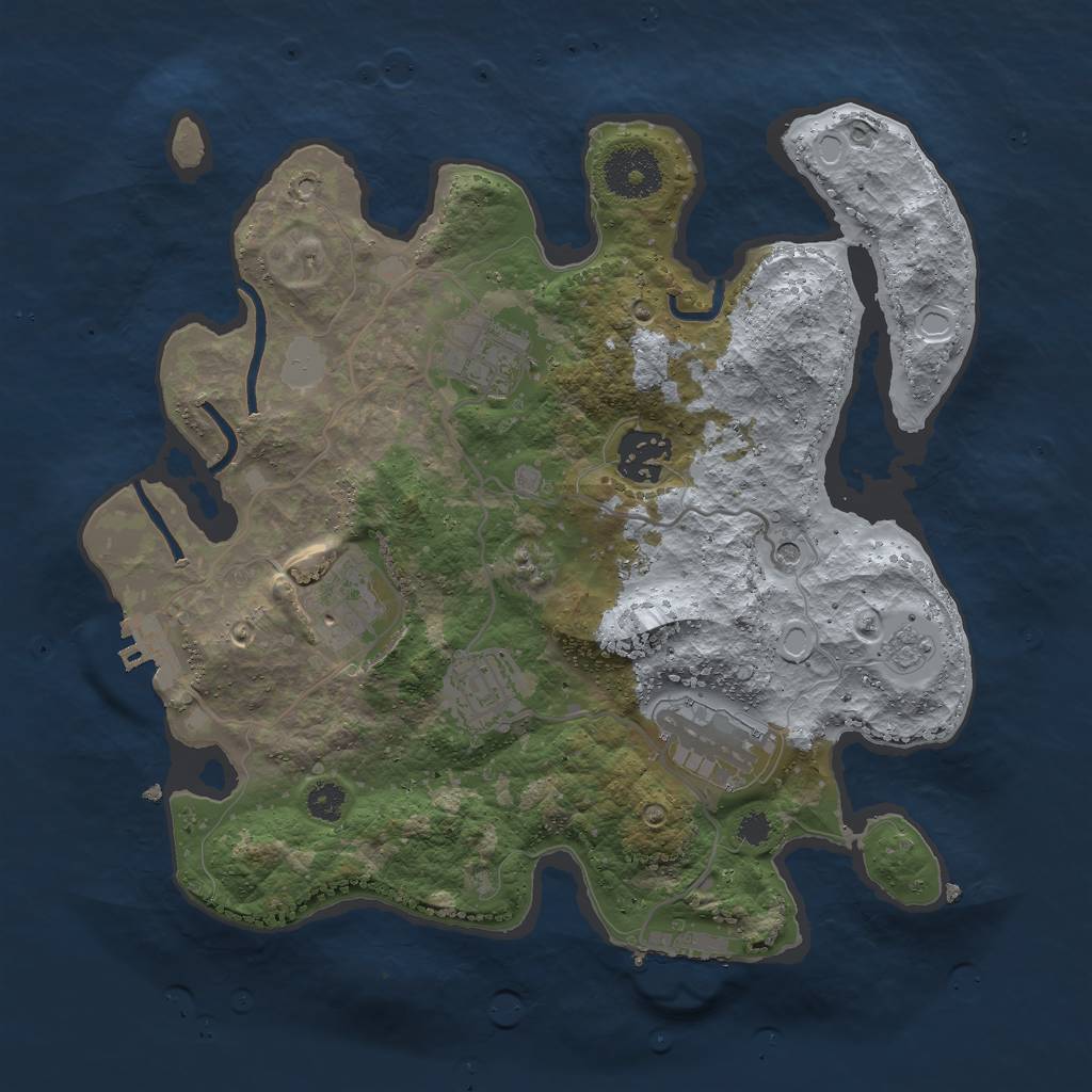 Rust Map: Procedural Map, Size: 3000, Seed: 1782286029, 14 Monuments