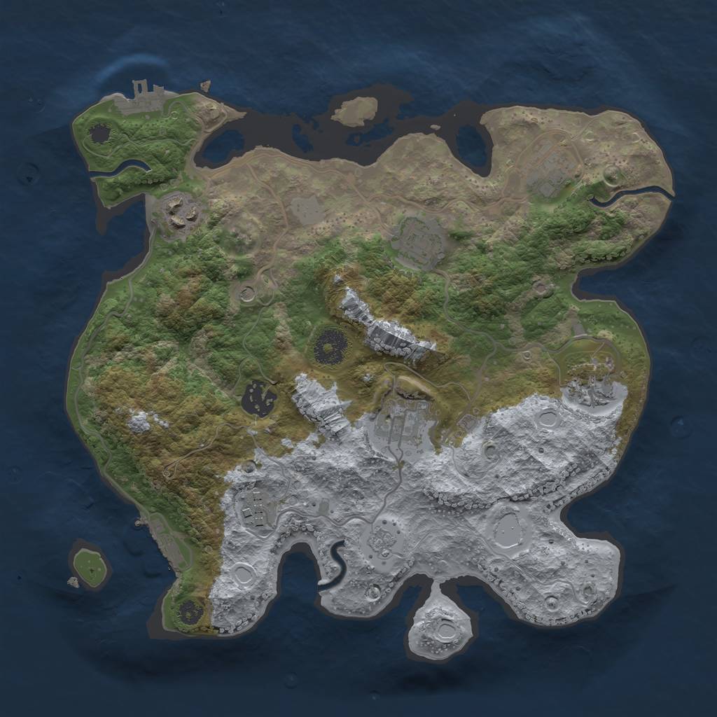 Rust Map: Procedural Map, Size: 3100, Seed: 50000, 16 Monuments