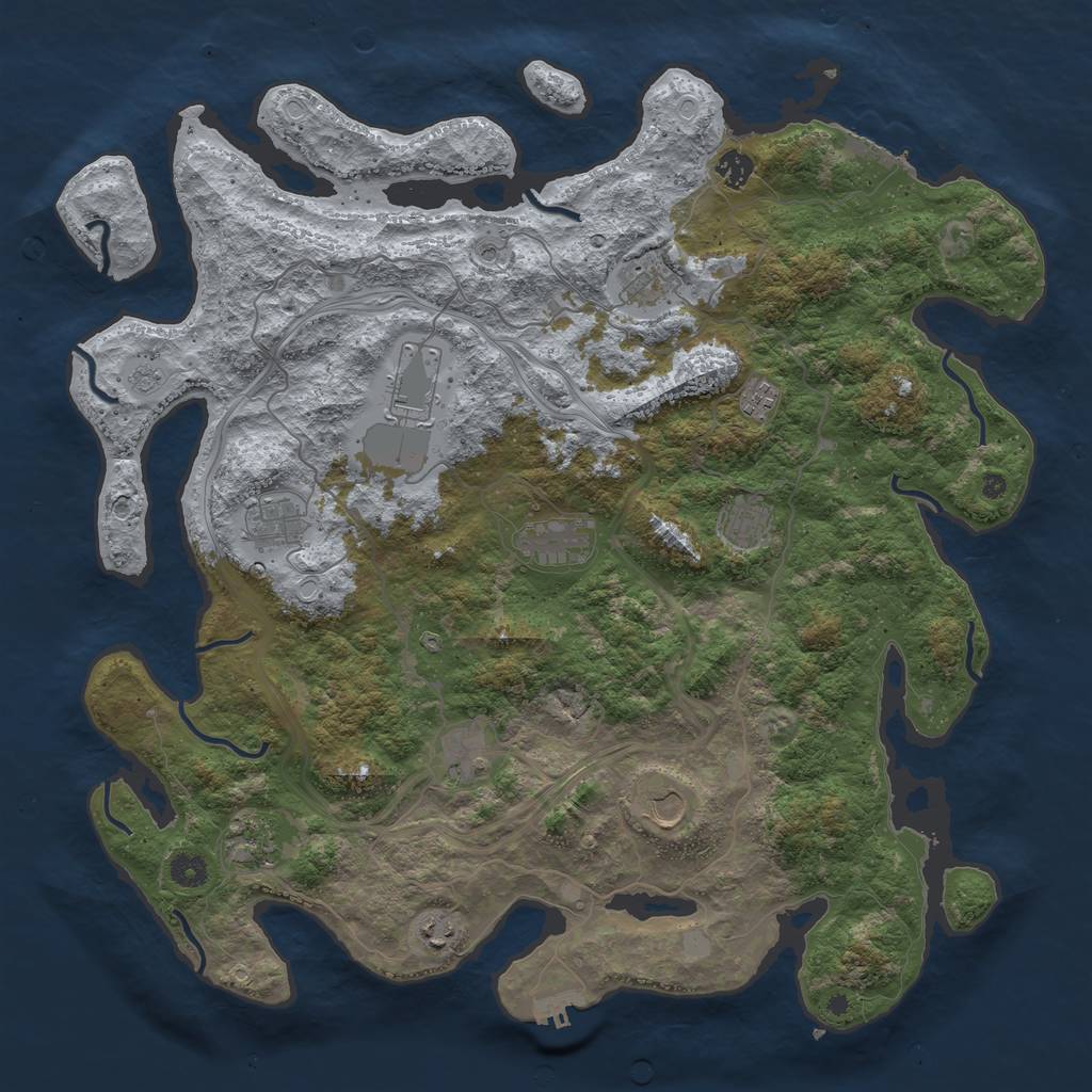 Rust Map: Procedural Map, Size: 4500, Seed: 506789607, 20 Monuments