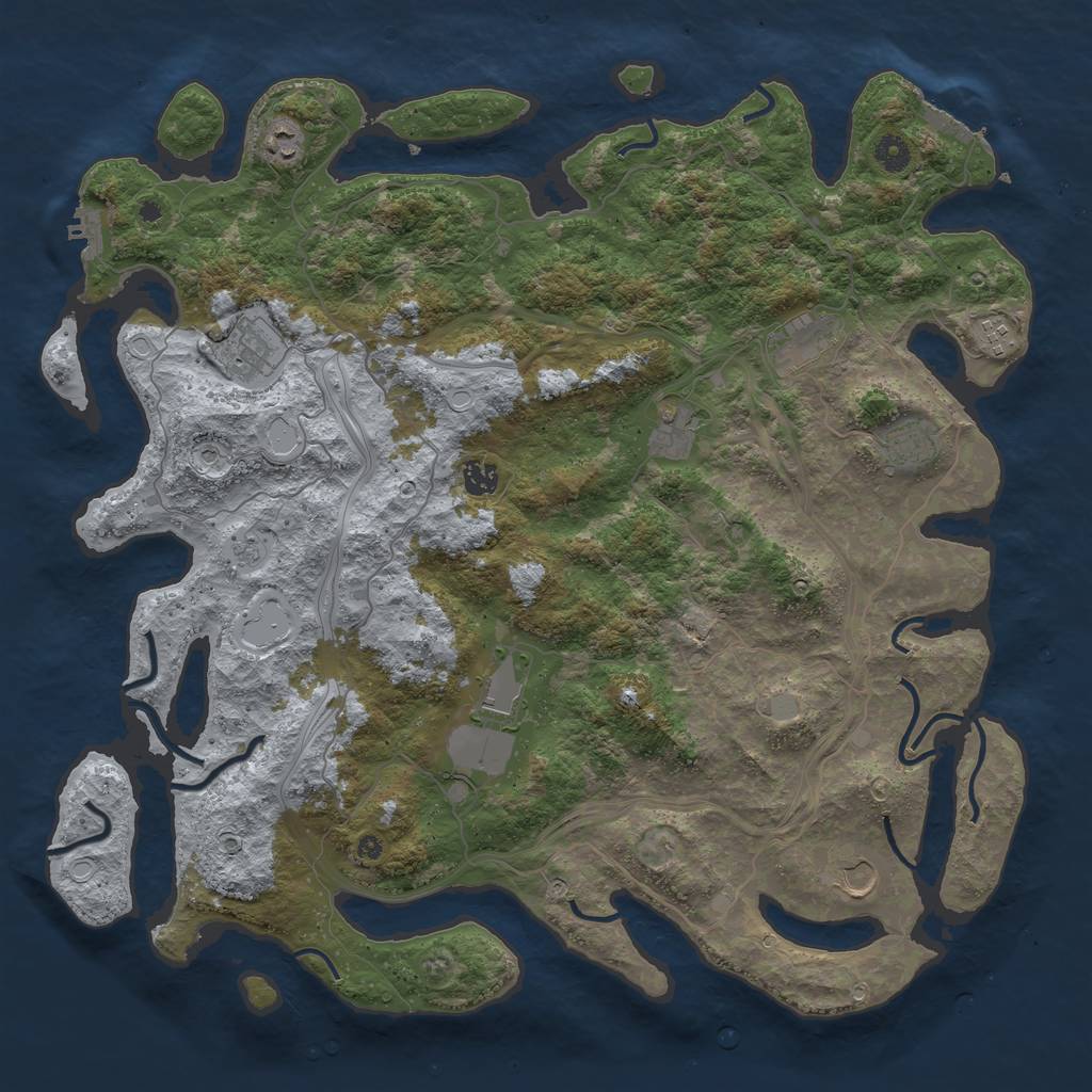 Rust Map: Procedural Map, Size: 4500, Seed: 2789025, 18 Monuments