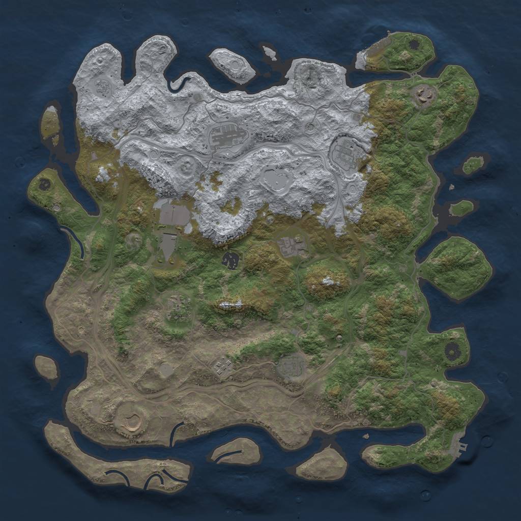 Rust Map: Procedural Map, Size: 4500, Seed: 1767228941, 19 Monuments
