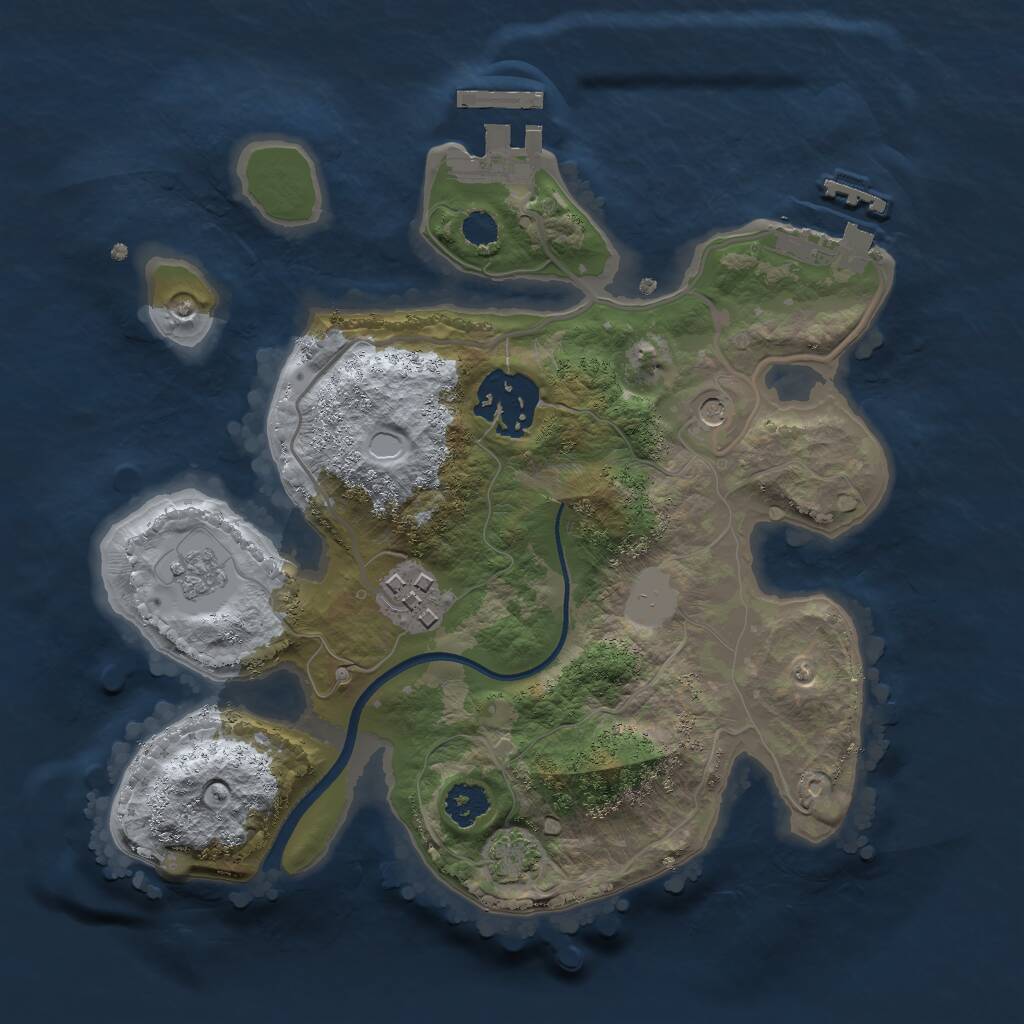 Rust Map: Procedural Map, Size: 2400, Seed: 12345, 8 Monuments