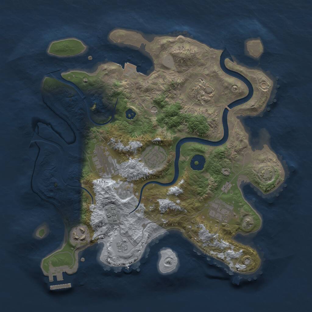 Rust Map: Procedural Map, Size: 3000, Seed: 14947, 11 Monuments