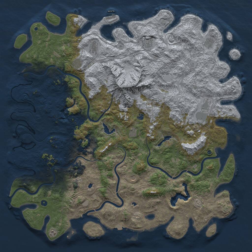 Rust Map: Procedural Map, Size: 6000, Seed: 6347533, 17 Monuments