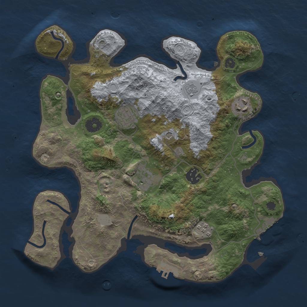 Rust Map: Procedural Map, Size: 3000, Seed: 130656451, 14 Monuments