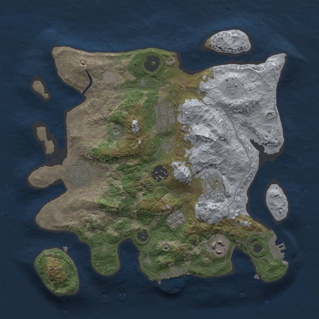 Rust Map: Procedural Map, Size: 3000, Seed: 9011, 15 Monuments
