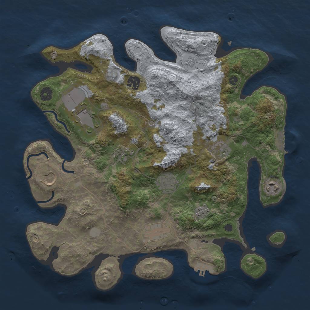 Rust Map: Procedural Map, Size: 3500, Seed: 2131609221, 18 Monuments