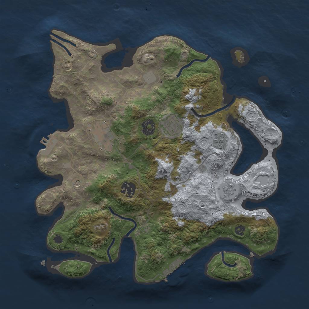 Rust Map: Procedural Map, Size: 3000, Seed: 576745113, 13 Monuments