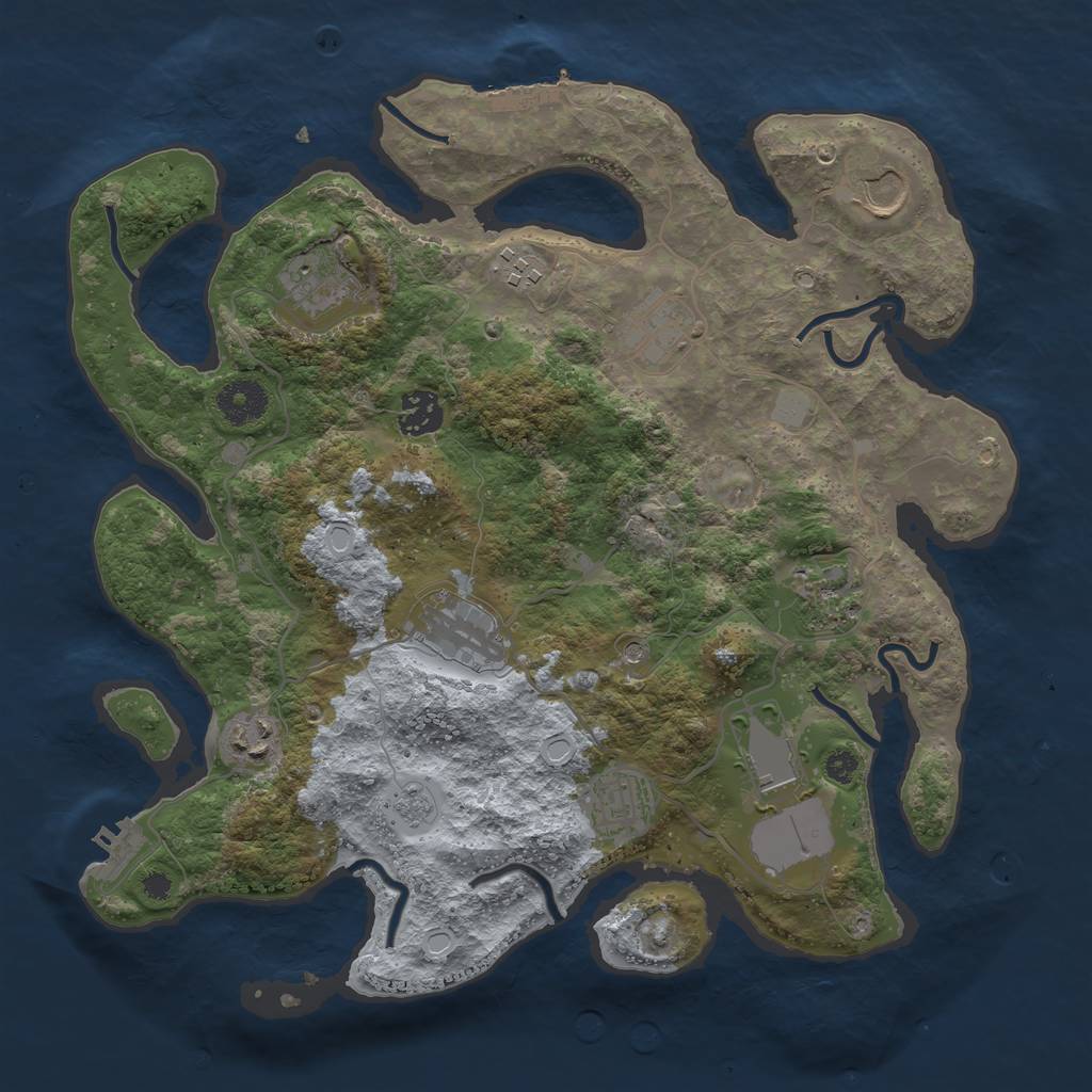 Rust Map: Procedural Map, Size: 3500, Seed: 283676963, 19 Monuments