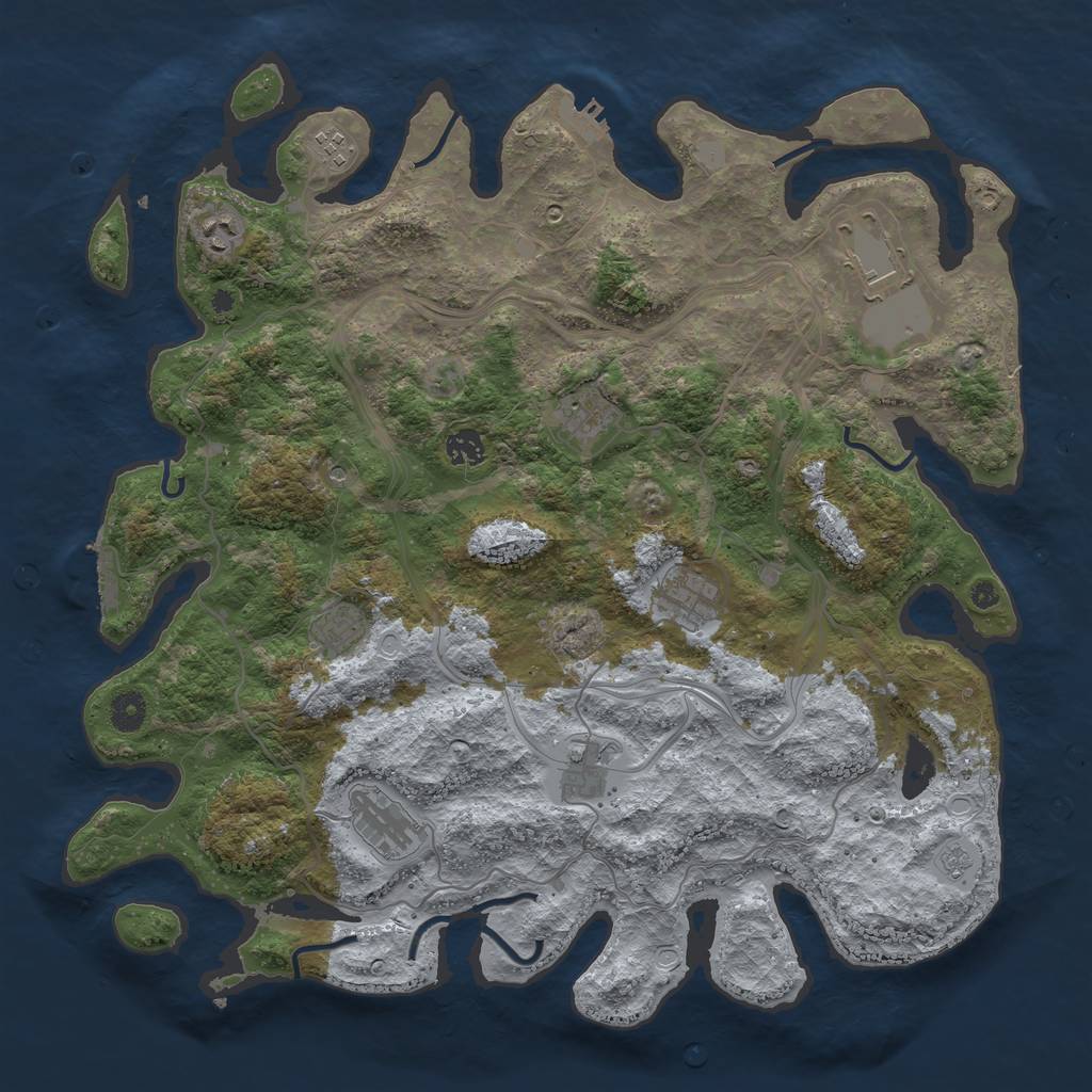Rust Map: Procedural Map, Size: 4250, Seed: 15079, 18 Monuments