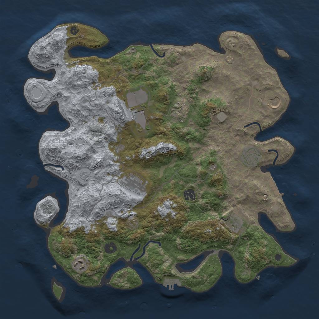 Rust Map: Procedural Map, Size: 4000, Seed: 975312468, 18 Monuments