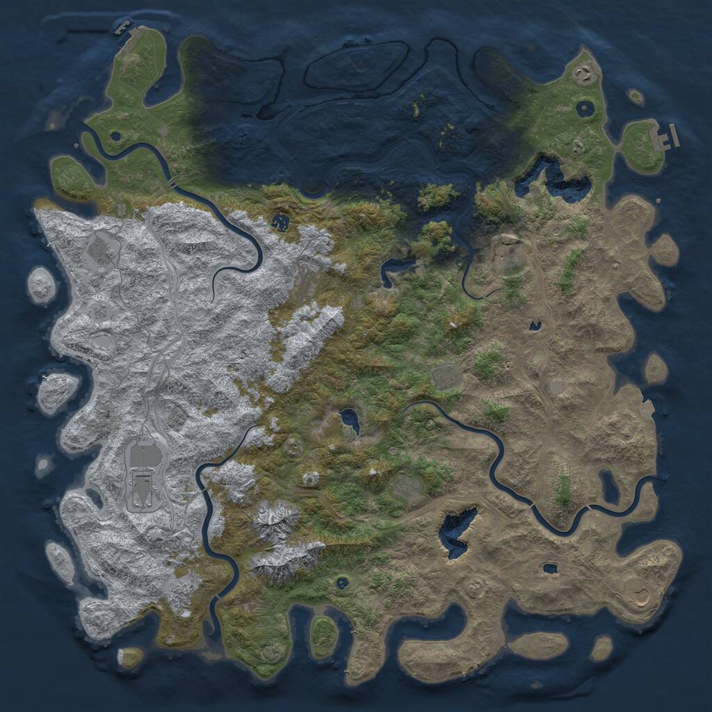 Rust Map: Procedural Map, Size: 6000, Seed: 95220121, 17 Monuments