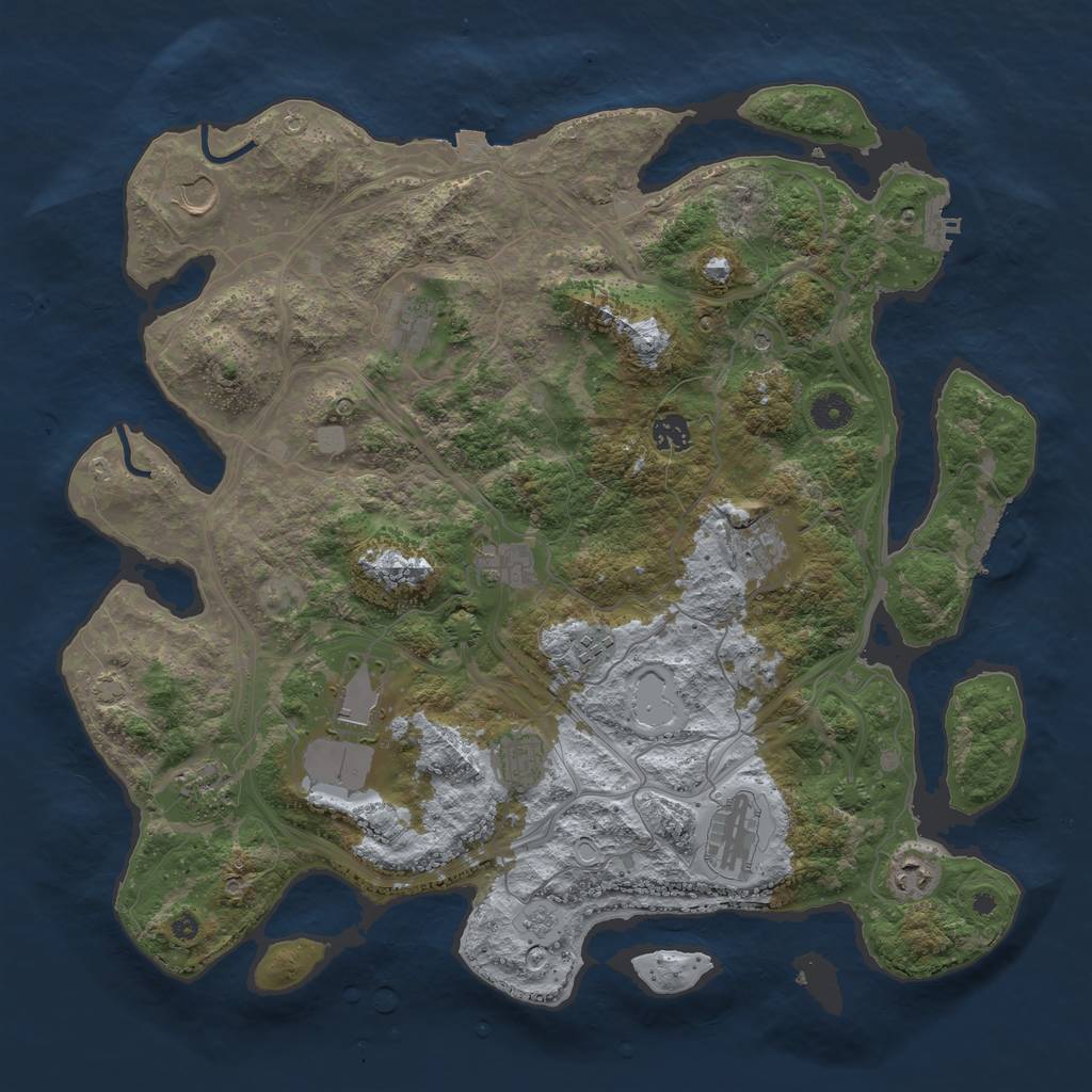 Rust Map: Procedural Map, Size: 4250, Seed: 55634322, 19 Monuments