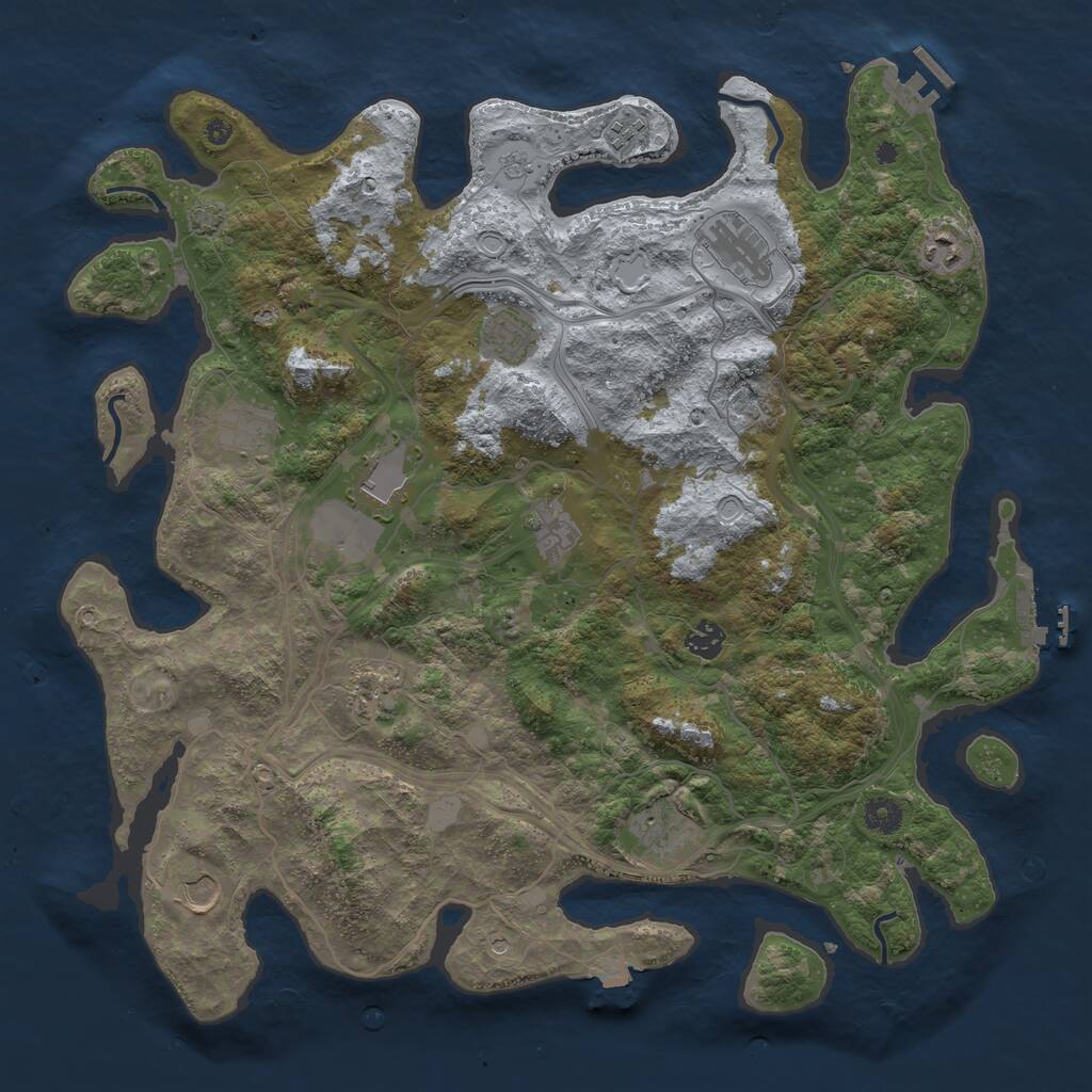 Rust Map: Procedural Map, Size: 4250, Seed: 972454, 17 Monuments